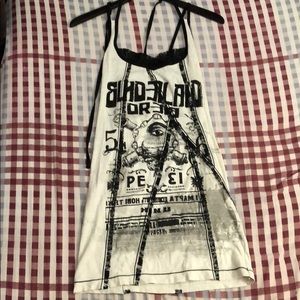 Salvage Mini Dress White/Gray